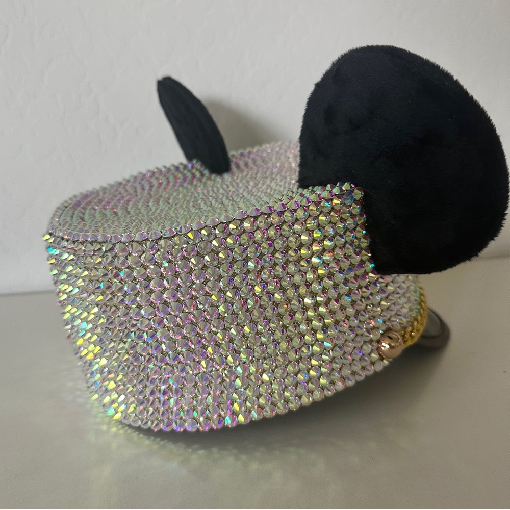 Custom Disney Train Conductor Hat, Disneyland Sparkling Rhinestone Mickey Ears - Picture 5 of 9